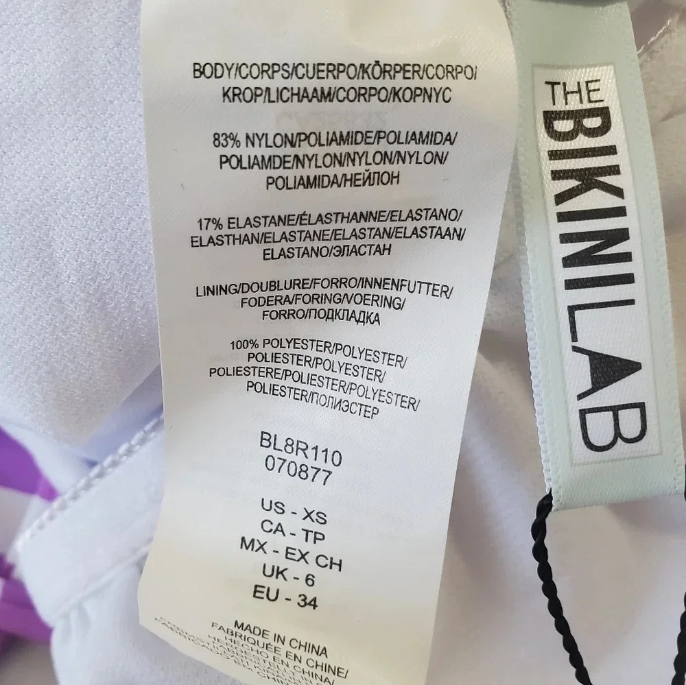 THE BIKINI LAB Purple Striped One Piece Swimsuit XS NWT